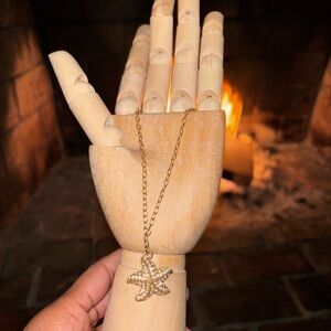 J Crew Gold Starfish Pendant Necklace